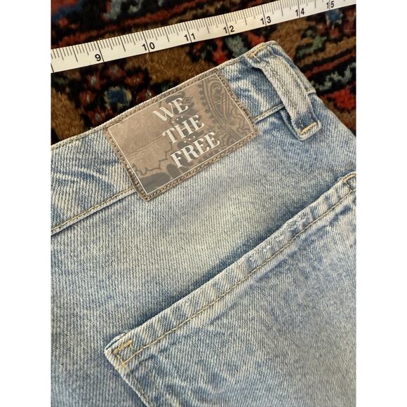 Free People Tinsley Baggy High Rise Jeans Wide Leg Straight Leg 30 Cotton Cargo - Picture 12 of 12